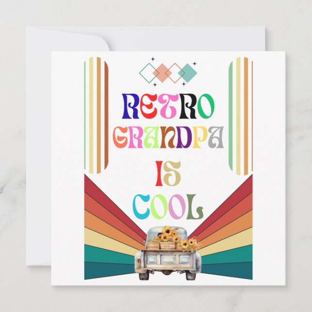 Retro Opa Cool Save The Date (Vorderseite)