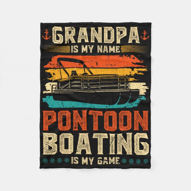 Retro Opa Pontoon Bootsführer Fleecedecke (Vorderseite)