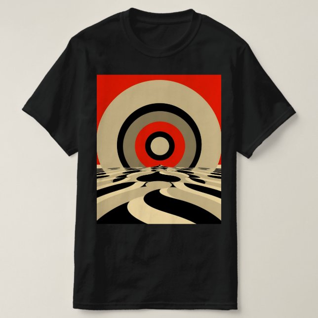 Retro Optical Illusion T - Shirt - Vintager 70er P (Design vorne)