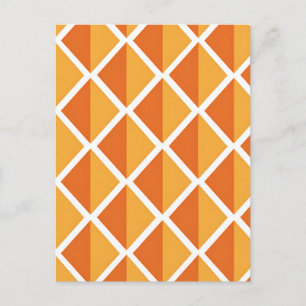 Retro-Orang Diamant Harlekin-Muster Postkarte