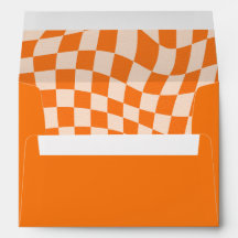 Retro Orange Abstrakt Checkerboard Babydusche