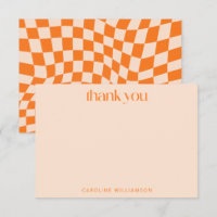 Retro Orange Abstrakte Checkerboard Personalisiert