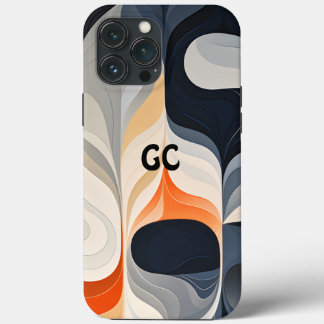 Retro Orange Black and Grey IPhone Case
