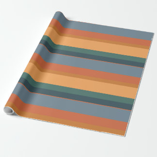 Retro orange-blaue Streifen-Geschenkpapier Geschenkpapier