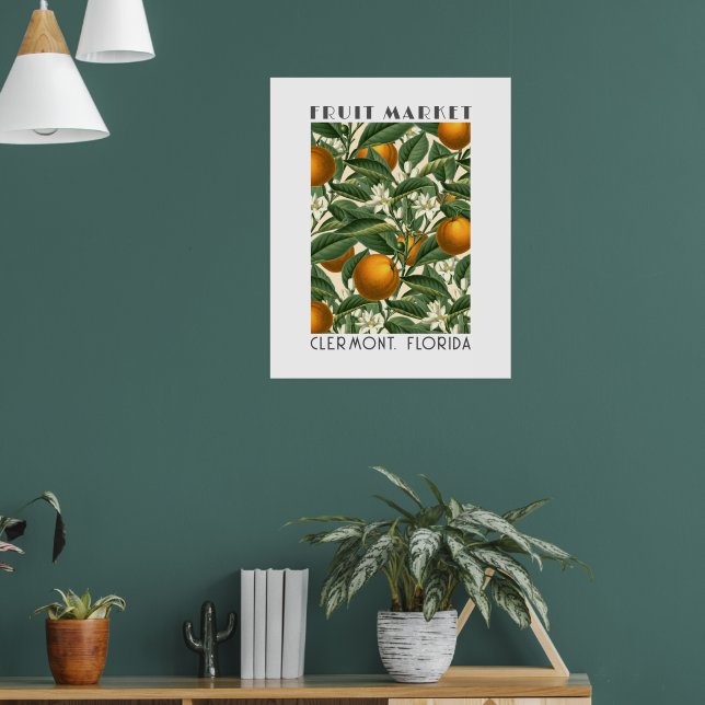 Retro Orange Blossom Fruchtmarkt Poster (Wohnzimmer 1)