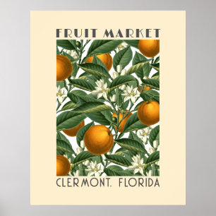 Retro Orange Blossom Fruchtmarkt Poster