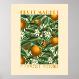 Retro Orange Blossom Fruchtmarkt Poster