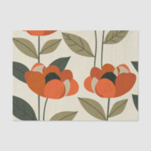 Retro Orange Botanisch Bold 70er Jahre Vintage Flo