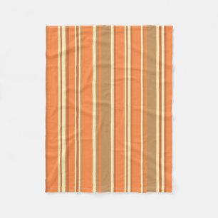 Retro Orange Brauner Streifen Mid-Century Modern Fleecedecke