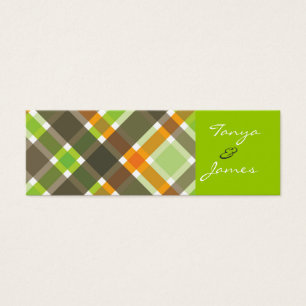 Retro Orange Brown Green Karierte Gastgeschenk Hoc