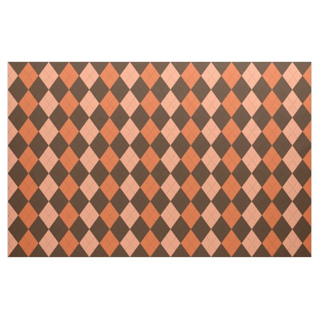 Retro Orange & Brown Raute Herbst Stoff (Fat Quarter (45,7 x 55,9 cm))