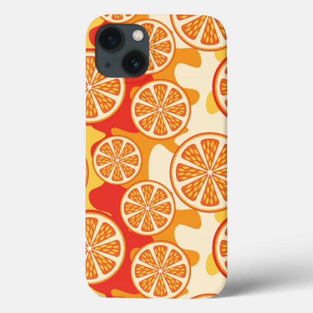Retro Orange Citrus Muster Case-Mate iPhone Hülle (Rückseite)