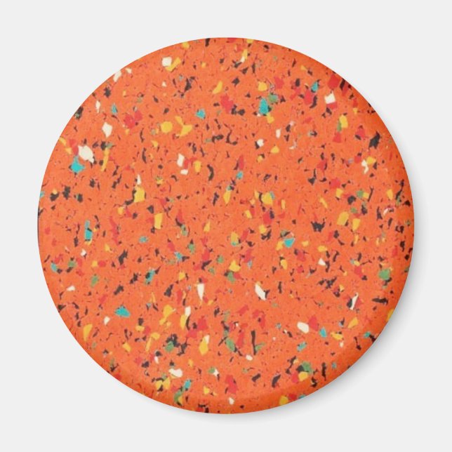 Retro Orange Confetti speckled Magnet (Vorne)