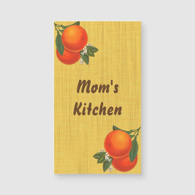 Retro Orange Custom Magnetic Business Card Magnetkarte (Vorderseite)