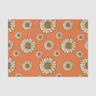 Retro Orange Daisy Muster Crafting Seidenpapier