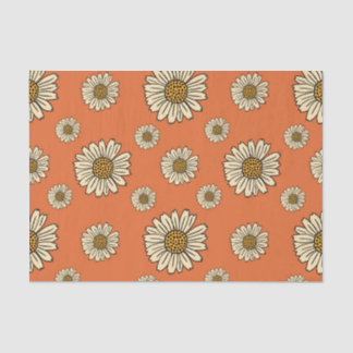 Retro Orange Daisy Muster Crafting Seidenpapier