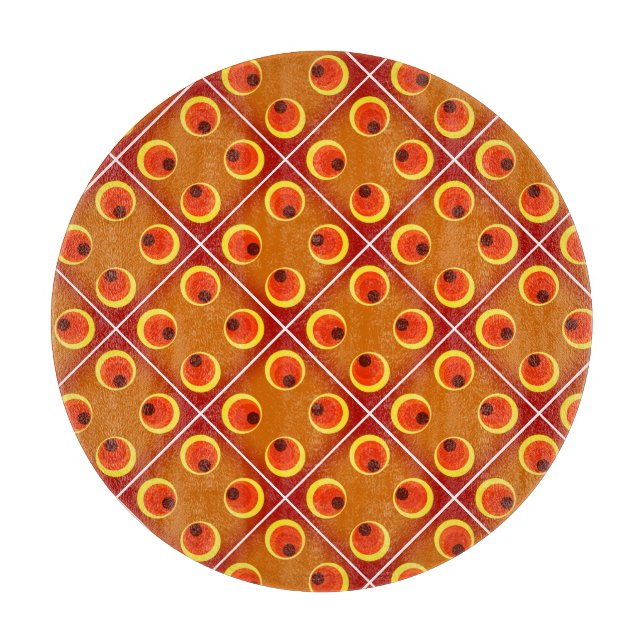 Retro-Orange der 1970er Jahre, personalisierter Te Schneidebrett (Vorderseite)