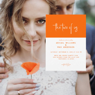 Retro Orange Die Zwei von uns Hochzeit Einladung