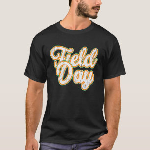 Retro Orange Field Day Games Adults Teac T-Shirt