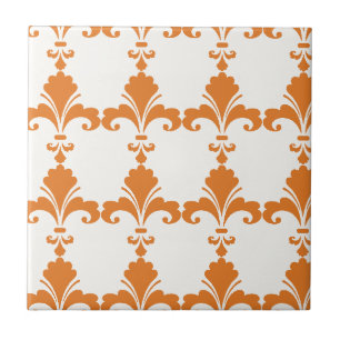 Retro Orange Fleur-De-Lis Muster Fliese