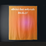 Retro Orange Gradient Bat Mitzvah Custom Backgroun Wandteppich<br><div class="desc">Retro Orange rosa Gradient Unique Bat Mitzvah Custom Background</div>