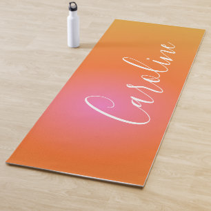 Retro Orange Gradient Personalisierter Schriftna Yogamatte