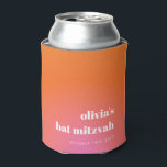 Retro Orange Gradient Unique Bat Mitzvah Custom Dosenkühler<br><div class="desc">Retro Orange rosa Gradient Einzigartiges Bat Mitzvah Custom kann kühler</div>