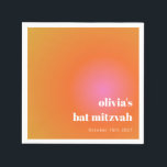Retro Orange Gradient Unique Bat Mitzvah Custom Serviette<br><div class="desc">Retro Orange Pink Gradient Unique Bat Mitzvah Custom Napkins</div>
