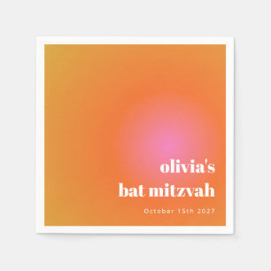 Retro Orange Gradient Unique Bat Mitzvah Custom Serviette