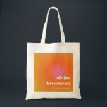 Retro Orange Gradient Unique Bat Mitzvah Custom Tragetasche<br><div class="desc">Retro Orange Pink Gradient Unique Bat Mitzvah Custom Tote Bag</div>