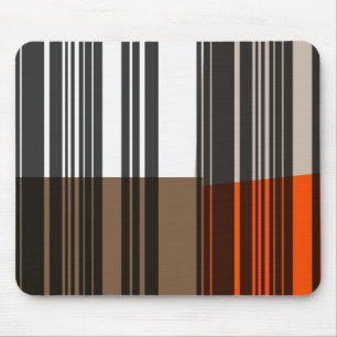 Retro Orange, grau, Brown, schwarze abstrakte Mousepad