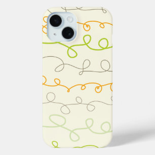 Retro Orange Green Simple Fun Scribbles Muster Case-Mate iPhone Hülle