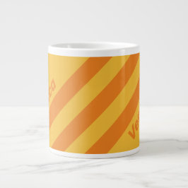 Retro Orange Groove Three Stripes with Name Jumbo-Tasse