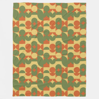 Retro orange grüne gelbe geometrische Formen Fleecedecke