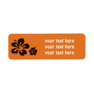 Retro orange Holzhawaii Hibiskus Blumen Adressaufk