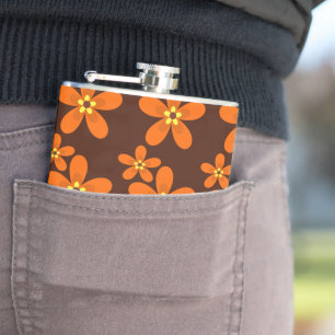 Retro orange in den 1970er Jahren Flachmann