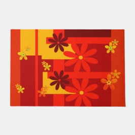 Retro orange in den 1970er Jahren Fußmatte