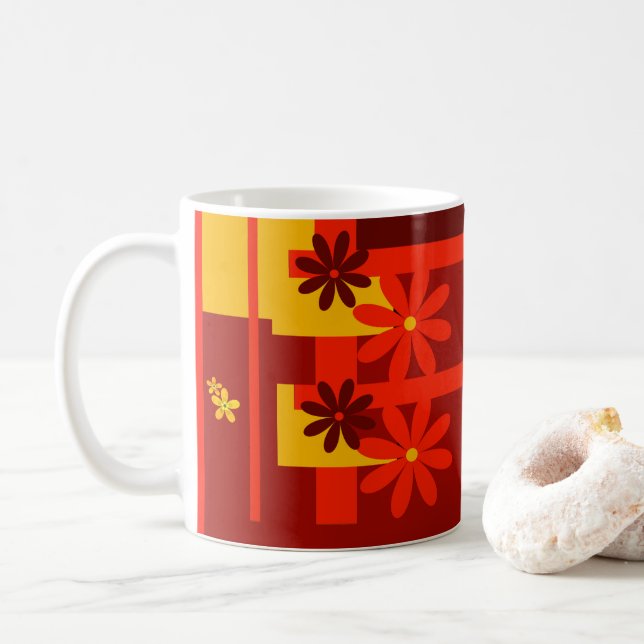 Retro orange in den 1970er Jahren Kaffeetasse (Mit Donut)