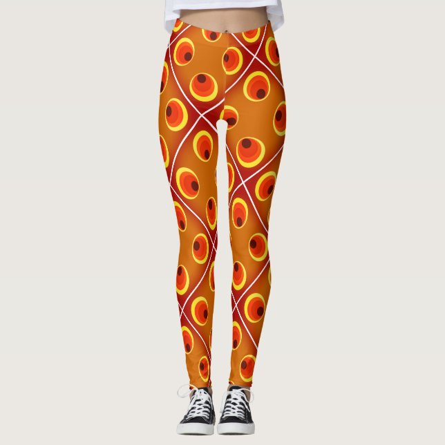 Retro orange in den 1970er Jahren Leggings (Vorderseite)