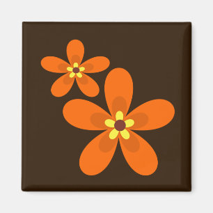 Retro orange in den 1970er Jahren Magnet