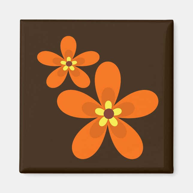 Retro orange in den 1970er Jahren Magnet (Vorne)