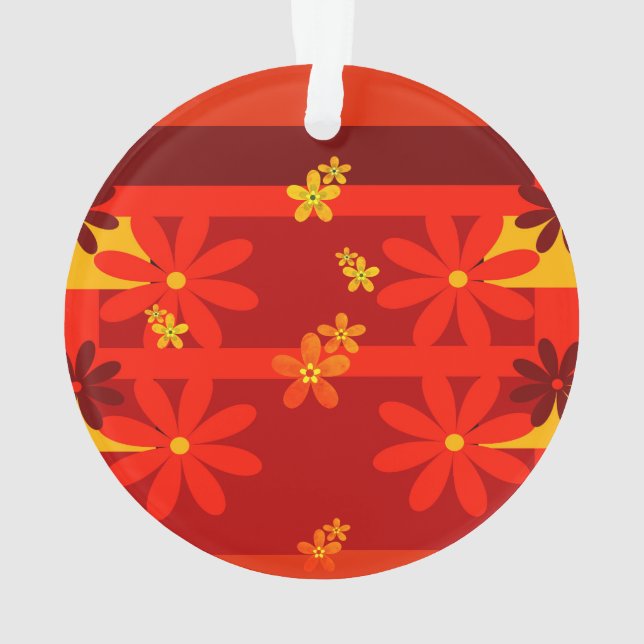 Retro orange in den 1970er Jahren Ornament (Rückseite)