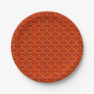 Retro orange in den 1970er Jahren Pappteller