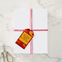 Retro orange in den 1970er Jahren, personalisieren Geschenkanhänger