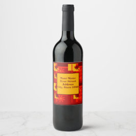 Retro orange in den 1970er Jahren, personalisieren Weinetikett