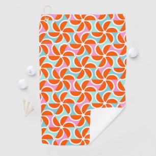 Retro orange Keil-Muster Golfhandtuch