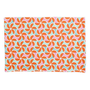 Retro orange Keil-Muster Kissenbezug