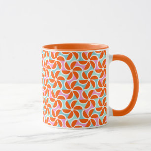 Retro orange Keil-Muster Tasse