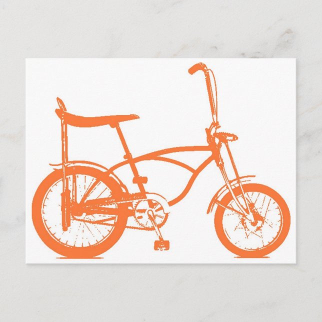 Retro Orange Krate Banana Sitzbike Postkarte (Vorderseite)