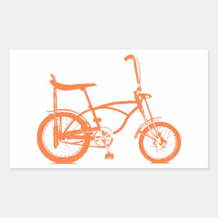 Retro Orange Krate Banana Sitzbike Rechteckiger Aufkleber